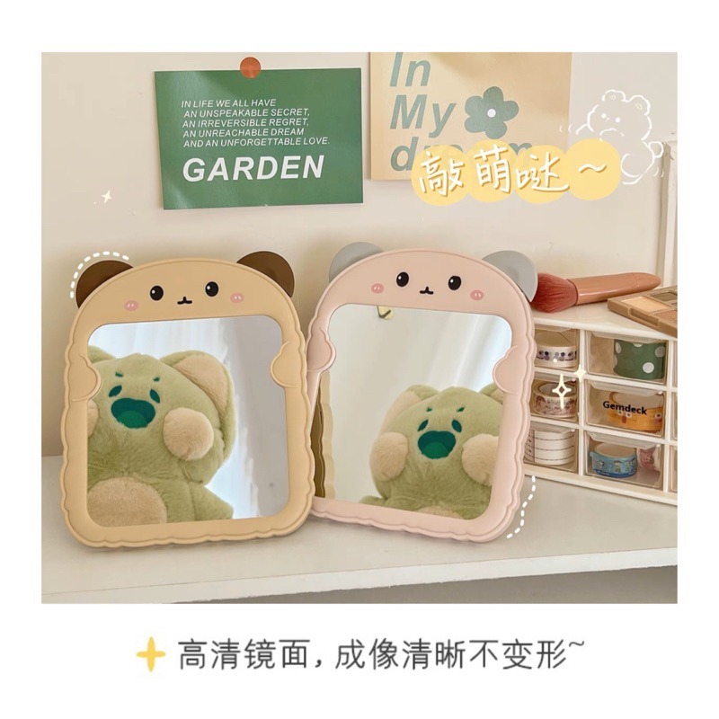 🍀台灣現貨🍀可愛化妝鏡 卡通畫化妝鏡 化妝鏡 折疊化妝鏡 折疊鏡 補妝鏡 桌面鏡 鏡子 梳妝鏡 桌上鏡 美妝鏡 站立-細節圖5