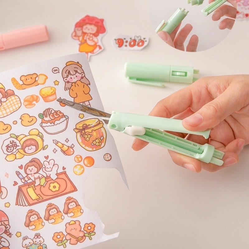 🍀台灣現貨🍀剪刀筆刀 一刀兩用 剪刀筆 筆型剪刀 筆型雕刻刀 筆刀 剪刀 裁紙刀 手帳筆刀 手帳小剪刀 割紙刀 折疊-細節圖8