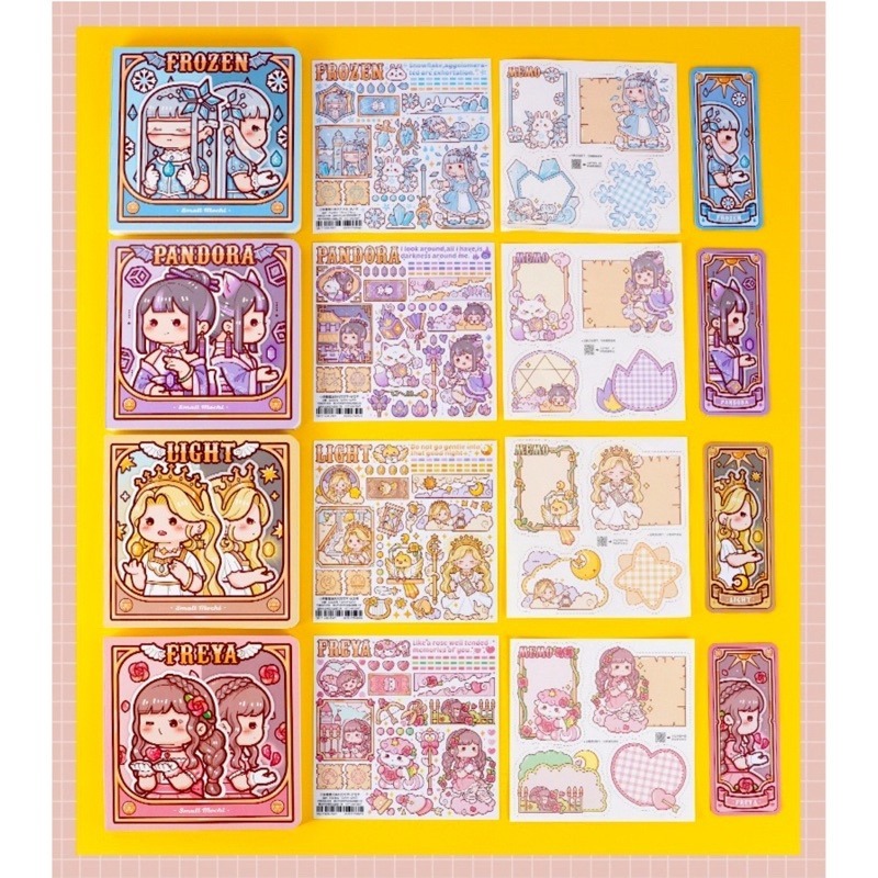 🍀台灣現貨🍀小麻糬手帳本 方方本 手帳本 小麻糬方塊本 手帳貼紙本 方塊本 方格手帳本 手帳筆記本 便籤本 可愛筆記-細節圖3