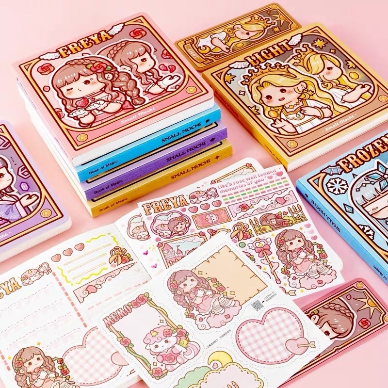 🍀台灣現貨🍀小麻糬手帳本 方方本 手帳本 小麻糬方塊本 手帳貼紙本 方塊本 方格手帳本 手帳筆記本 便籤本 可愛筆記-細節圖7