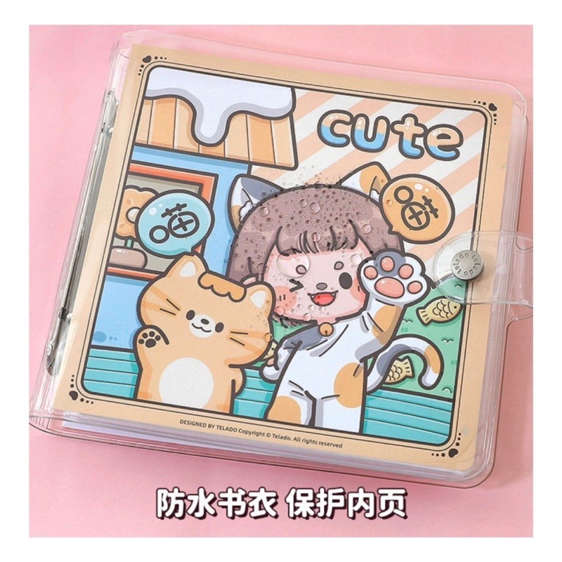 🍀台灣現貨🍀多多醬手帳本 活頁手帳本 方形手帳本 手帳貼紙本 方方本 提拉多手帳本 手帳本 手帳筆記本 可愛手帳本-細節圖5