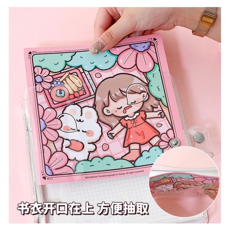 🍀台灣現貨🍀多多醬手帳本 活頁手帳本 方形手帳本 手帳貼紙本 方方本 提拉多手帳本 手帳本 手帳筆記本 可愛手帳本-細節圖6