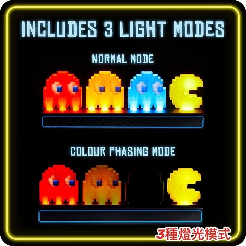 🍀台灣現貨🍀吃豆人聲控夜燈 小精靈夜燈 聲控燈 擺飾燈 音樂節奏變色燈 創意燈 小夜燈 智能聲控燈 裝飾燈 睡眠燈-細節圖5