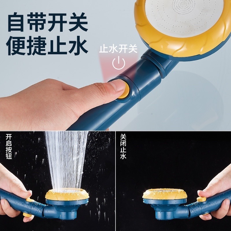 🍀台灣現貨🍀馬卡龍蓮蓬頭 三段式蓮蓬頭 4分接口蓮蓬頭 蓮蓬頭 一鍵止水 加壓蓮蓬頭 花灑頭 淋浴頭 浴室蓮蓬頭 花-細節圖5