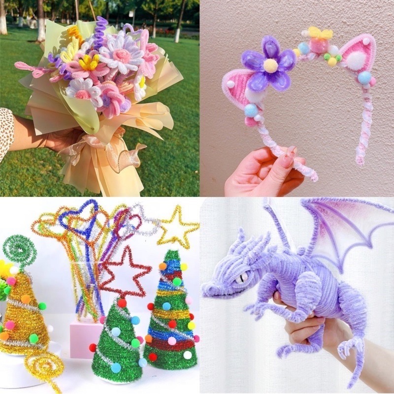 🍀台灣現貨🍀DIY扭扭棒 扭扭棒 100入 毛根 毛根條 單色 多色 混色 馬卡龍 兒童勞作 兒童DIY 彩色毛根-細節圖7