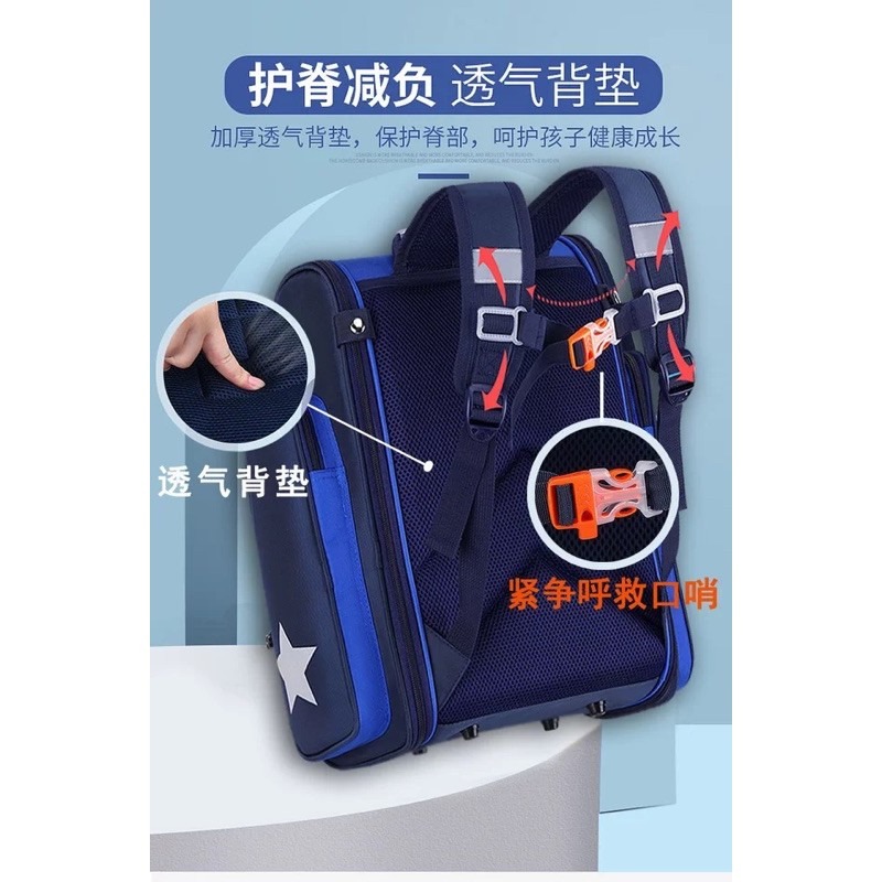 🍀台灣現貨🍀小學生書包 太空書包 學生書包 兒童書包 書包 透氣書包 減壓護脊  1-6年級書包 多功能書包 國小書-細節圖4