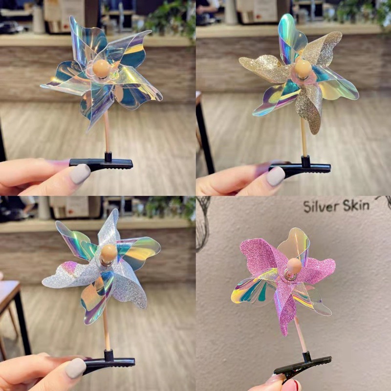 🍀台灣現貨🍀小風車髮夾 風車髮夾 風車飾品 風車髮式 風車頭飾 風車裝飾 迷你風車 小風車 髮夾 髮式 小髮夾 風車-細節圖3