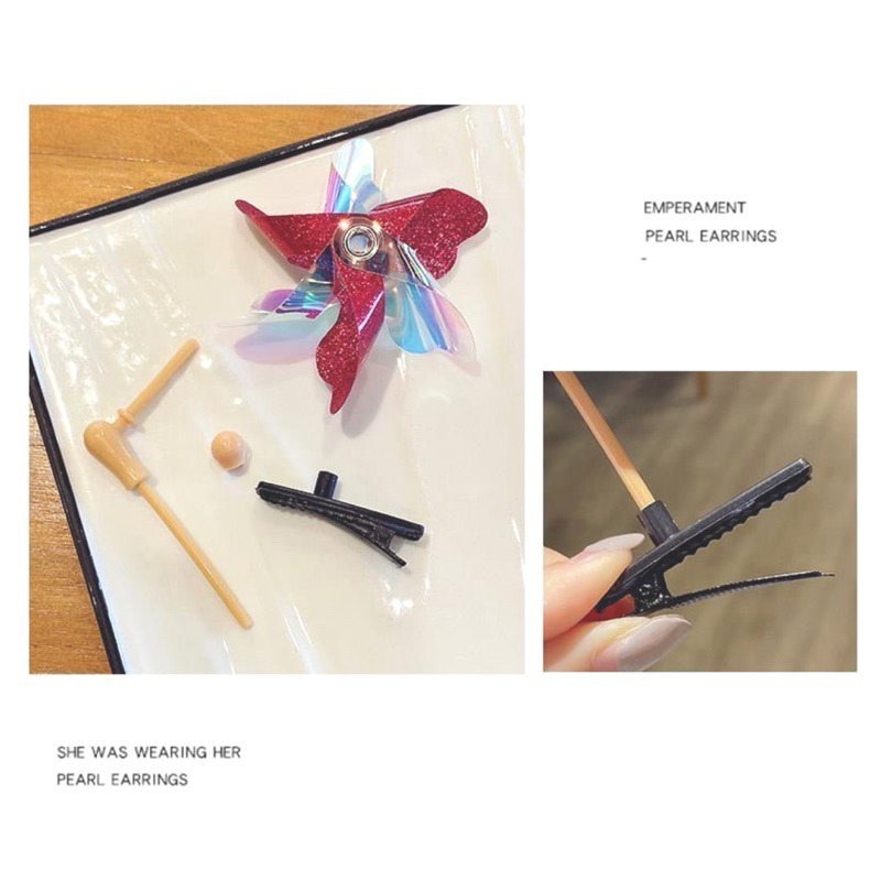 🍀台灣現貨🍀小風車髮夾 風車髮夾 風車飾品 風車髮式 風車頭飾 風車裝飾 迷你風車 小風車 髮夾 髮式 小髮夾 風車-細節圖8