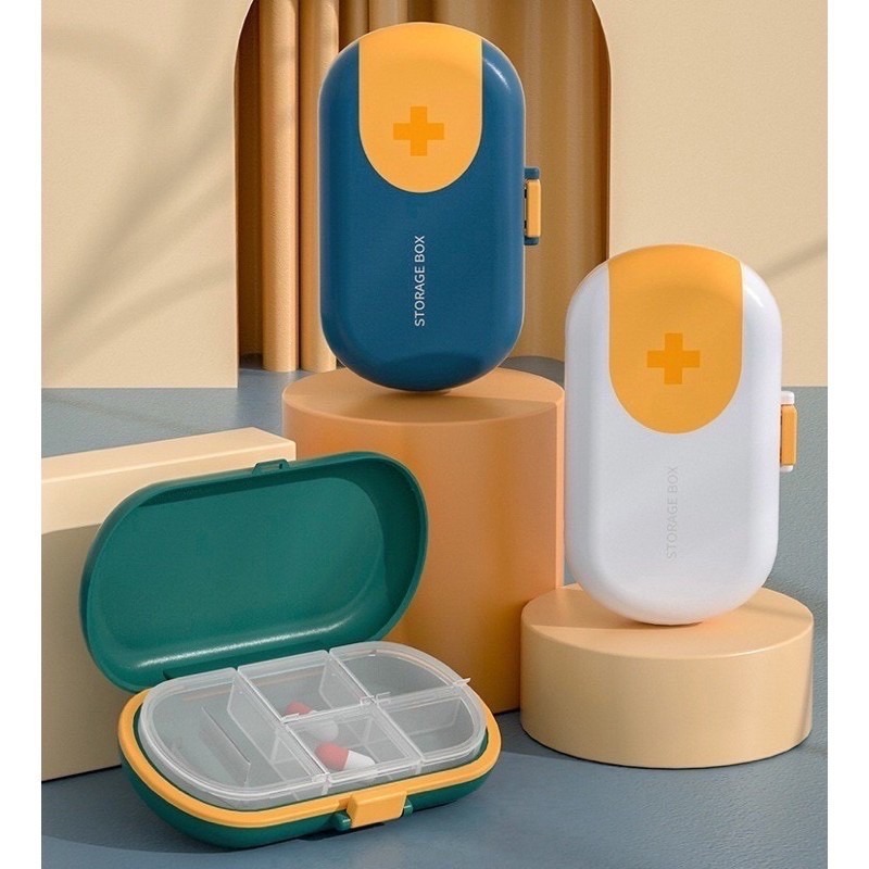 🍀台灣現貨🍀隨身小藥盒 可切藥 小藥盒 環保防潮藥盒 分裝藥盒 藥物盒 密封式藥盒 收納藥盒 藥品盒 便攜藥盒 多格-細節圖9