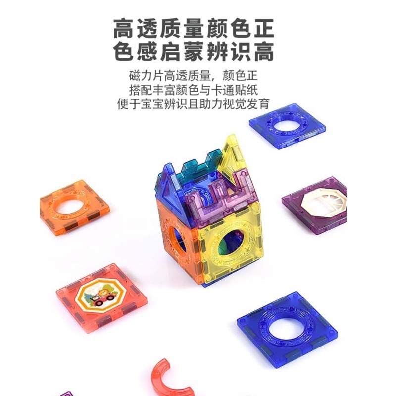 🍀台灣現貨🍀百變磁力片 益智磁力片 磁力片 磁力積木 磁性積木 磁鐵積木 益智積木 積木玩具 拼接積木 益智玩具 玩-細節圖5