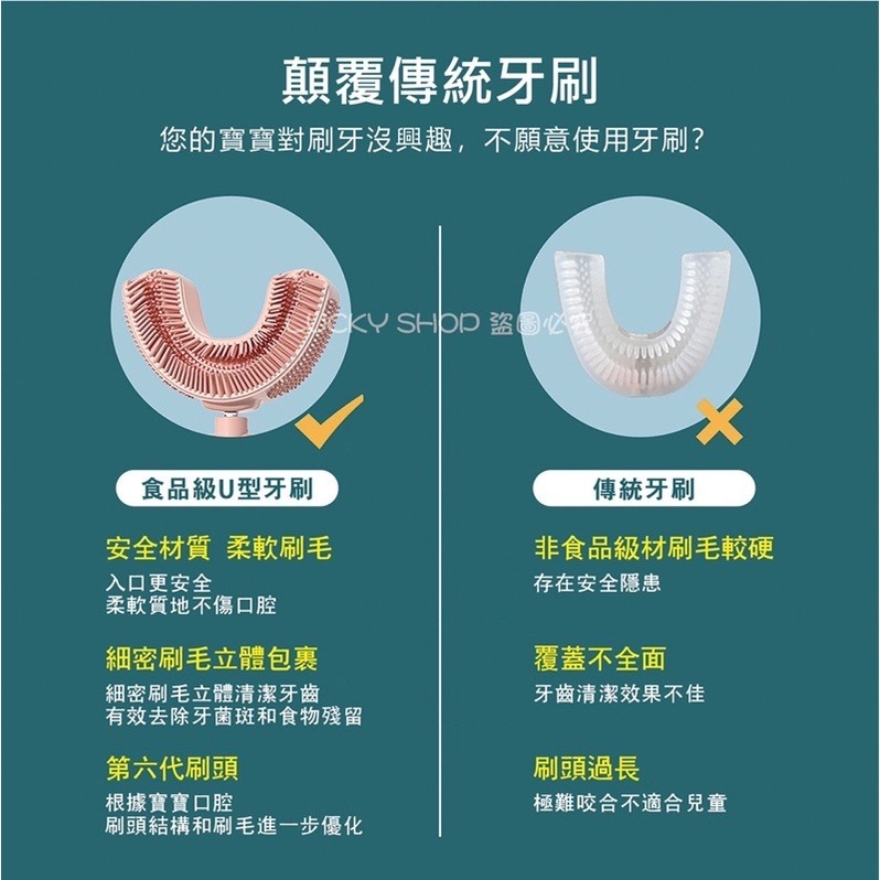 🍀台灣現貨🍀手動U型牙刷 兒童U型牙刷 U型牙刷 兒童牙刷 幼兒牙刷 小孩牙刷 寶寶牙刷 兒童軟毛牙刷 矽膠牙刷 牙-細節圖3