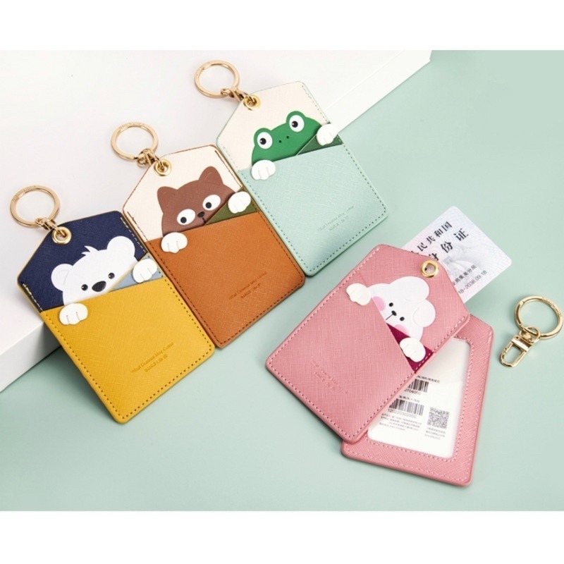 🍀台灣現貨🍀證件卡片套 動物證件卡套 多層卡套 證件套 卡片夾 證件夾 悠遊卡套 車票卡套 出入證件夾 鑰匙扣卡套-細節圖9