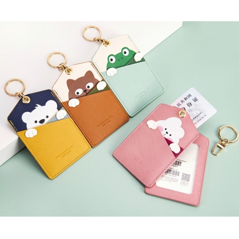 🍀台灣現貨🍀證件卡片套 動物證件卡套 多層卡套 證件套 卡片夾 證件夾 悠遊卡套 車票卡套 出入證件夾 鑰匙扣卡套-細節圖9