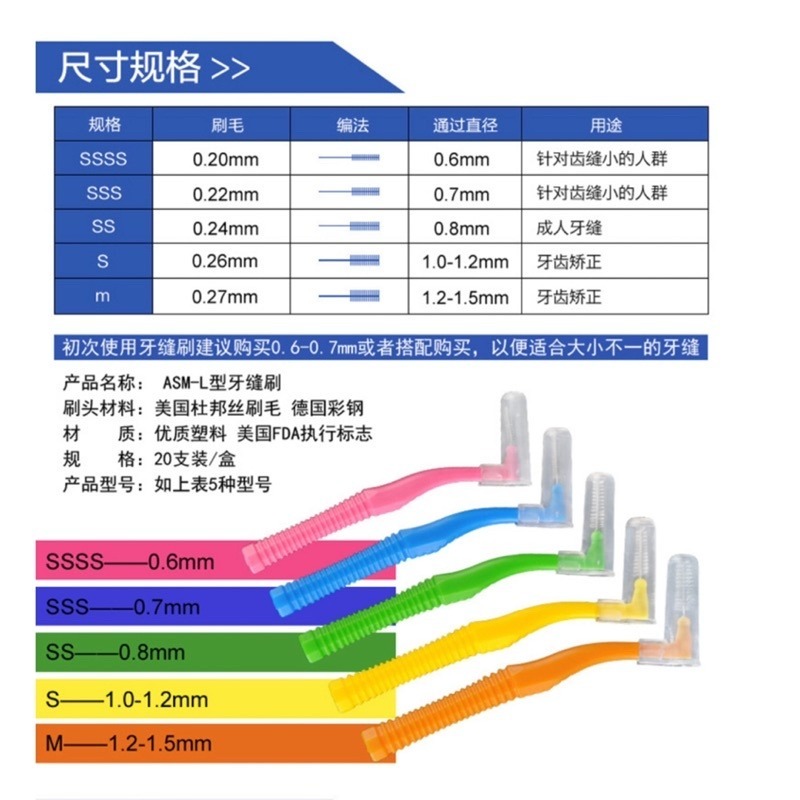 🍀台灣現貨🍀牙間刷 牙縫刷 L型 I型 L型牙間刷 牙縫清潔 齒間刷 齒縫刷 潔牙刷 牙套清潔 L型牙縫刷 牙齒清潔-細節圖9