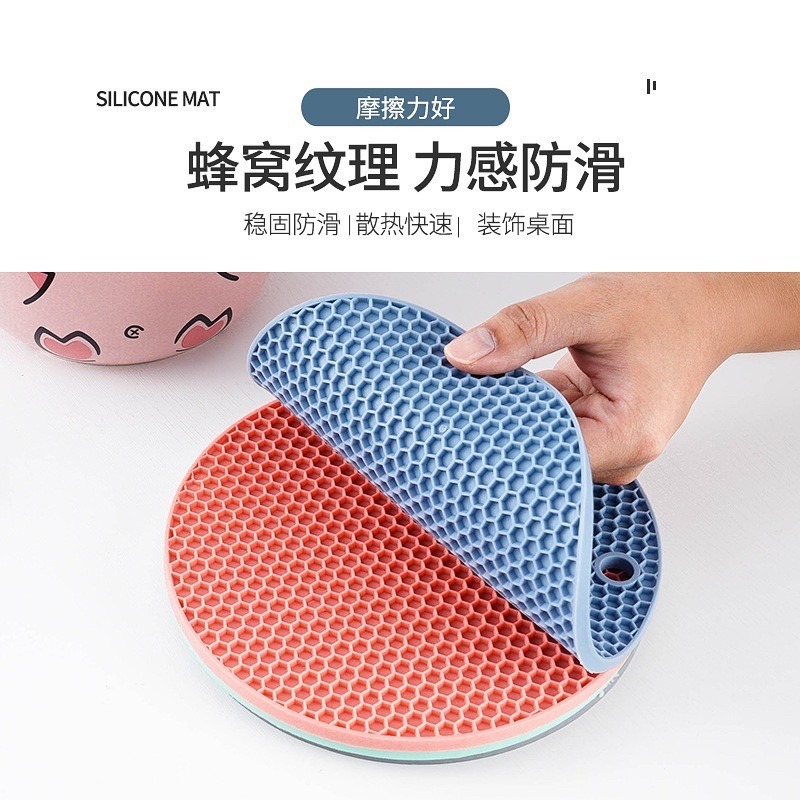 🔥買5送1🔥橡膠蜂巢隔熱墊 橡膠隔熱墊 隔熱墊 防燙墊 鍋墊 耐熱墊 矽膠隔熱墊 止滑墊 餐墊 熱鍋墊 廚房 防燙-細節圖3