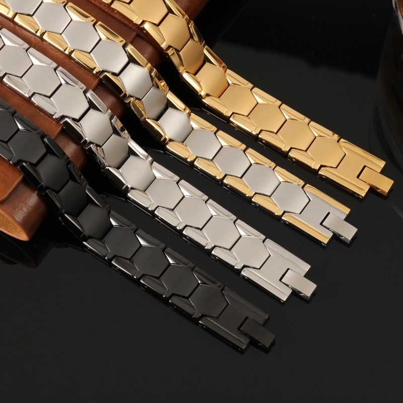 🍀台灣現貨🍀鈦鋼磁石手鏈 磁療手鏈 鍊條手環 磁石 男士防輻射 鈦鋼 能量 手環運動手環 情侶項鏈手錶 能量磁石手環-細節圖4