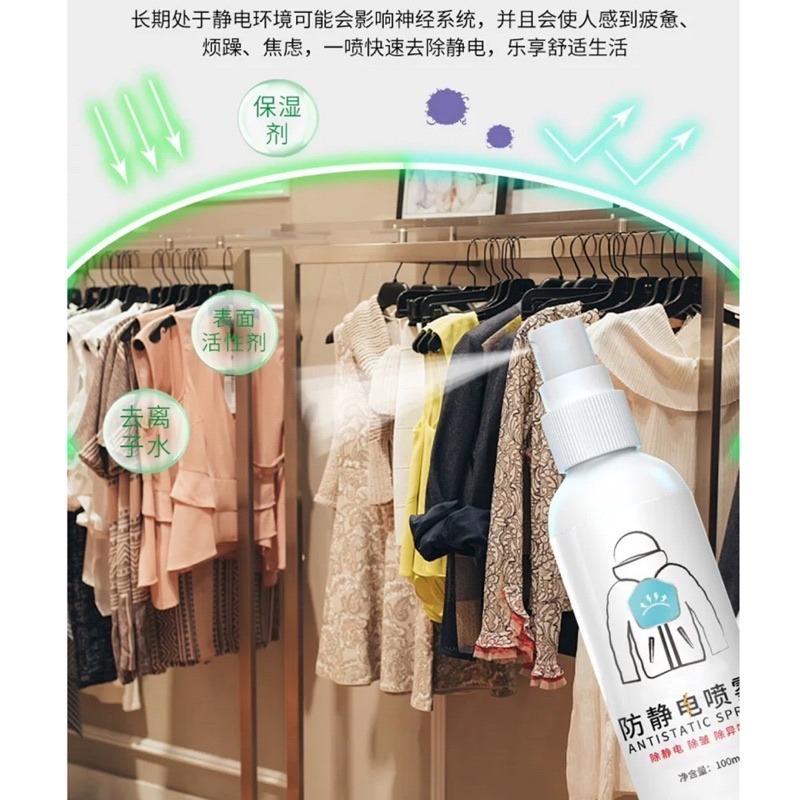 🍀台灣現貨🍀防靜電噴霧 除靜電噴霧 衣服除靜電 衣服柔順噴霧 除皺噴霧 抗靜電噴霧 去皺柔順噴霧 頭髮靜電噴霧 除靜-細節圖4