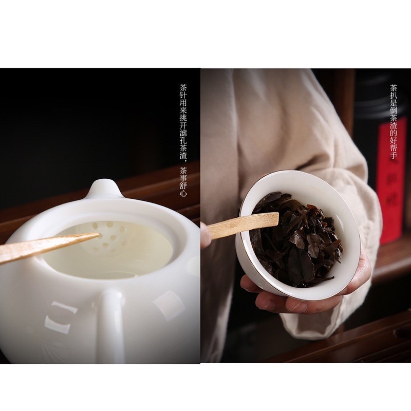 🍀台灣現貨🍀竹製 茶道六君子 六君子 六件套 茶具配件 茶道用具 泡茶用具 茶匙 茶葉勺 茶夾 茶針 茶漏 實木製作-細節圖3