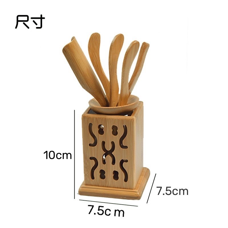 🍀台灣現貨🍀竹製 茶道六君子 六君子 六件套 茶具配件 茶道用具 泡茶用具 茶匙 茶葉勺 茶夾 茶針 茶漏 實木製作-細節圖9