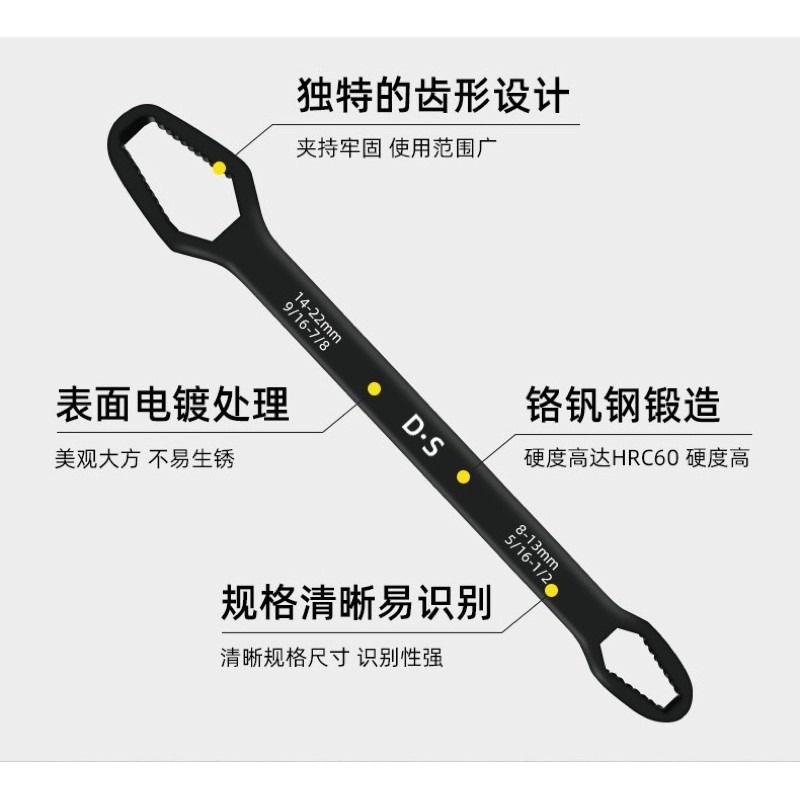 🍀台灣現貨🍀萬能雙頭梅花板手 多功能板手 自緊可調整 梅花板手 板手 快速板手 五金工具 六角扳手 雙頭扳手 鬆螺絲-細節圖5