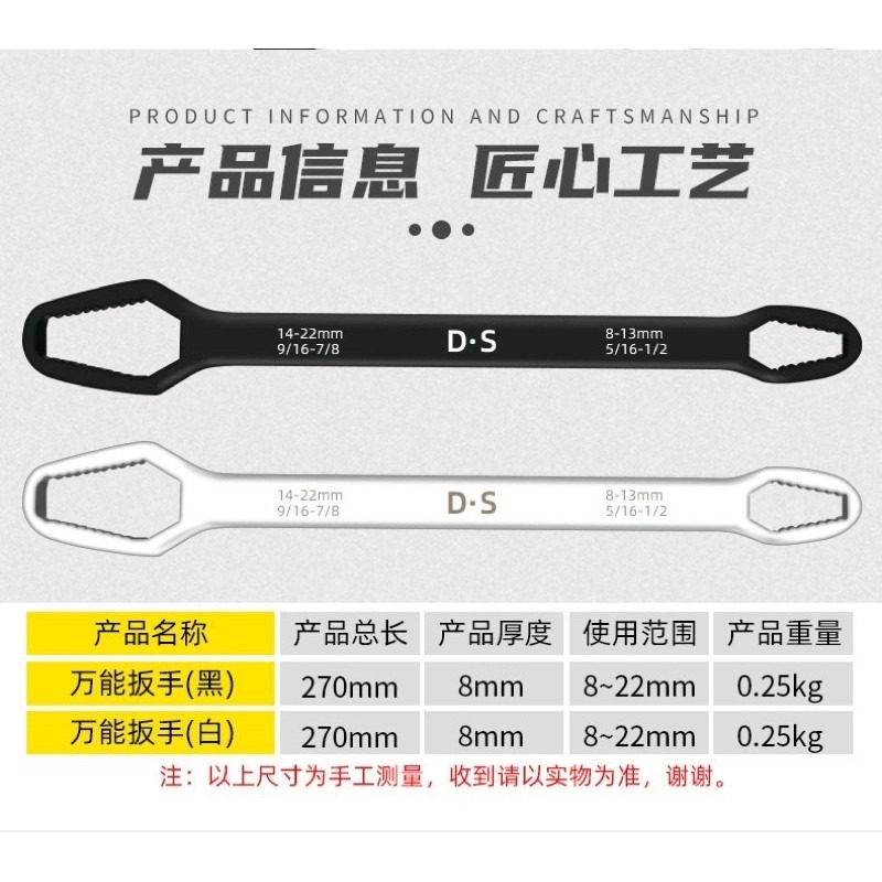 🍀台灣現貨🍀萬能雙頭梅花板手 多功能板手 自緊可調整 梅花板手 板手 快速板手 五金工具 六角扳手 雙頭扳手 鬆螺絲-細節圖9