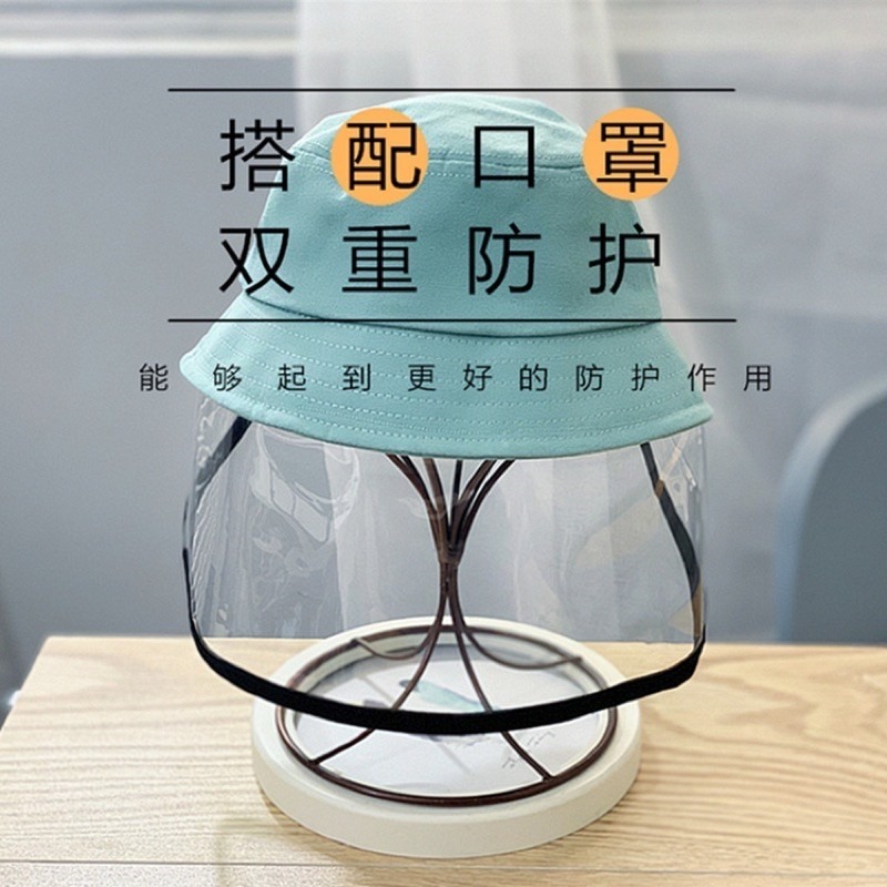 🍀台灣現貨🍀防飛沫漁夫帽 護遮罩 兒童款 成人款 飛沫唾沫防護帽 護目款 防曬黑色 擋風帽 帽子 隔離 防唾液飛沫-細節圖6