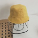 兒童素色防護漁夫帽-黃色（不可拆）