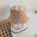 兒童素色防護漁夫帽-淡粉（不可拆）