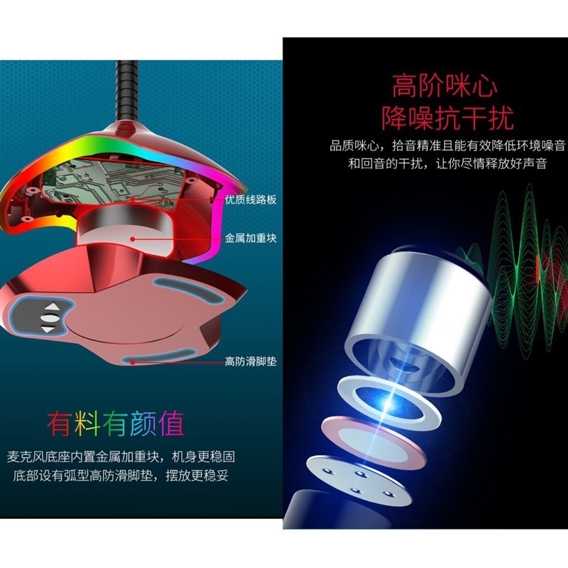 🍀台灣現貨🍀桌上型麥克風 電腦麥克風 電競麥克風 遊戲麥克風 直播麥克風 K歌麥克風 三腳架麥克風 錄音麥克風 麥克-細節圖2