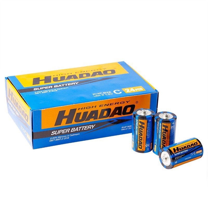 🔥買5送1🔥台灣現貨 2號碳鋅電池 2號電池 HUADAO電池 華道2號電池 1.5V碳鋅電池 鋅錳電池 無汞環保-細節圖4