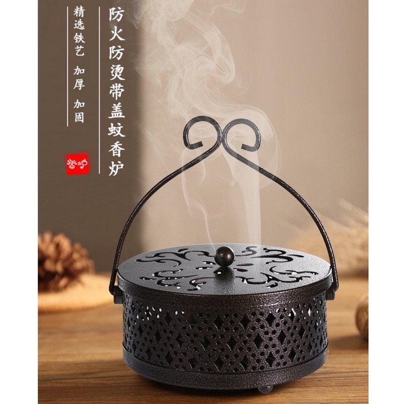 🍀台灣現貨🍀薰香盒 蚊香盒 香薰盒 蚊香掛架 熏香盤 蚊香盤 檀香架 金屬蚊香盒 蚊香爐 香薰爐 復古蚊香架 可掛蚊-細節圖3
