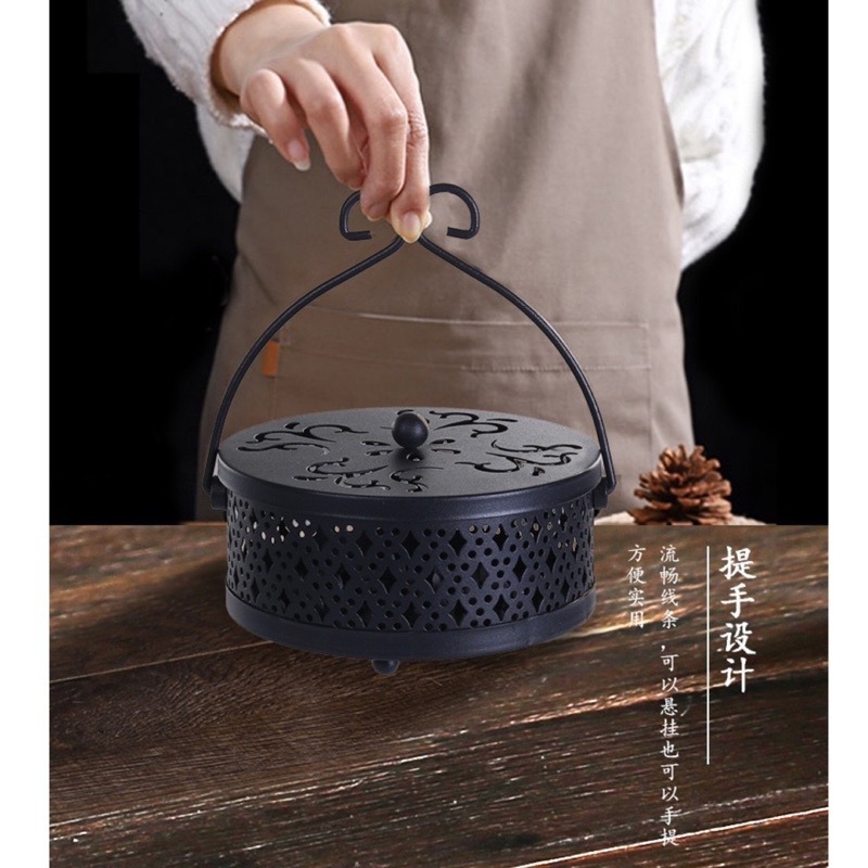 🍀台灣現貨🍀薰香盒 蚊香盒 香薰盒 蚊香掛架 熏香盤 蚊香盤 檀香架 金屬蚊香盒 蚊香爐 香薰爐 復古蚊香架 可掛蚊-細節圖6