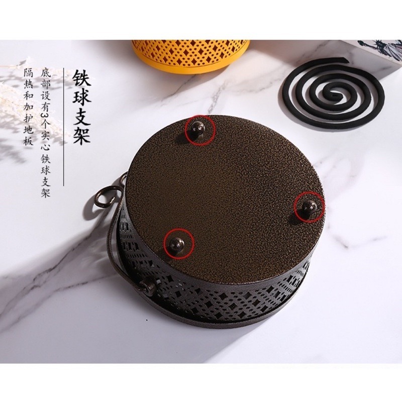 🍀台灣現貨🍀薰香盒 蚊香盒 香薰盒 蚊香掛架 熏香盤 蚊香盤 檀香架 金屬蚊香盒 蚊香爐 香薰爐 復古蚊香架 可掛蚊-細節圖8