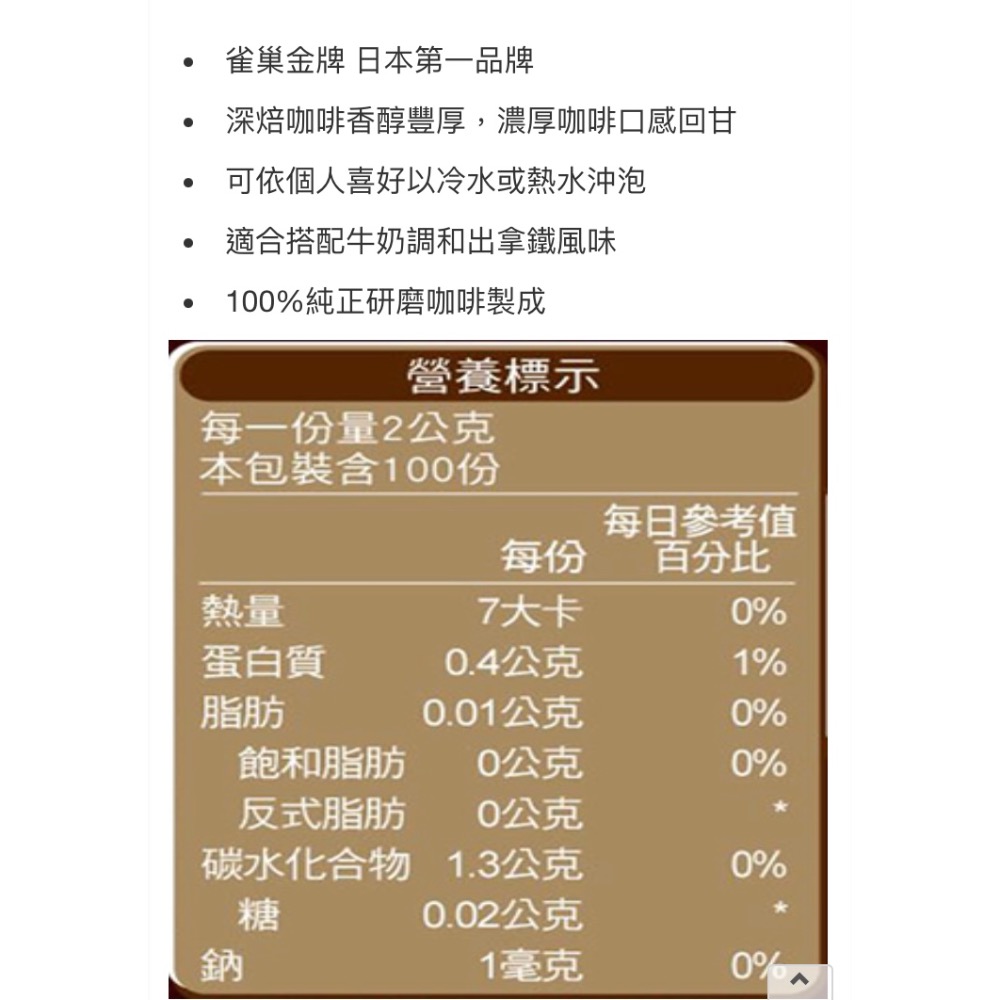 好市多 Costco 雀巢 金牌微研磨咖啡隨行包 深焙風味 2公克（散包售）-細節圖2