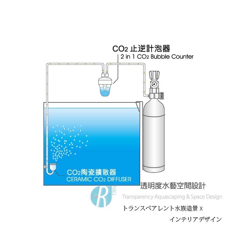 透明度 TRN｜iSTA 伊士達｜2in1 Bubble Counter&Check Valve 2合1CO2止逆計泡器-細節圖2