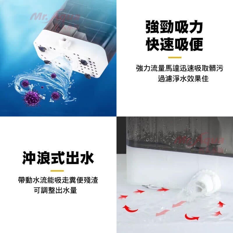 透明度 TRN｜スーパー魚 酷魚/超魚｜三層低水位多功能過濾器 KY-301F｜450L/h｜內置馬達過濾器-細節圖4