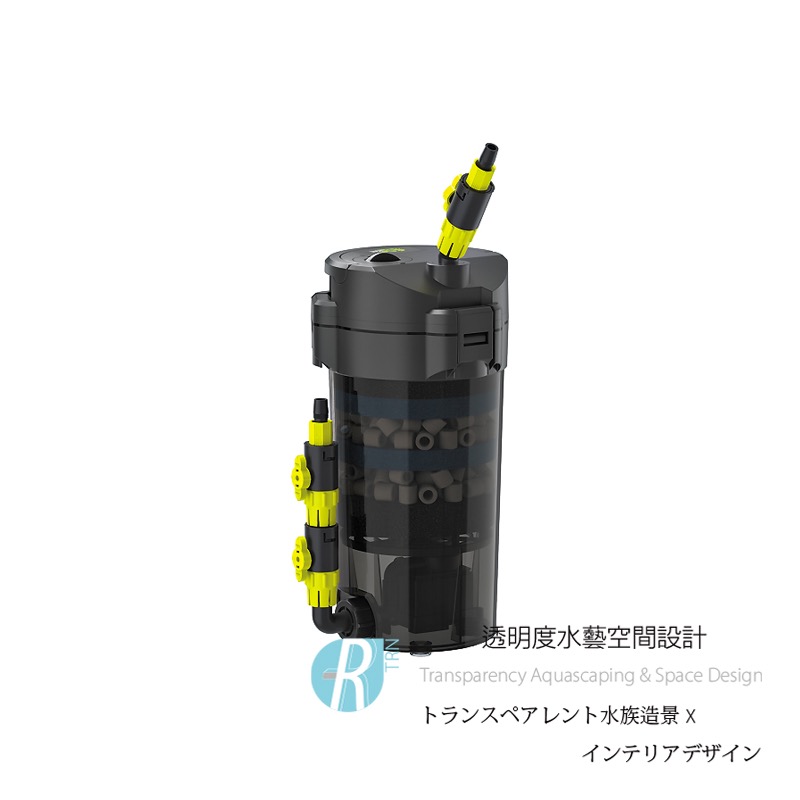 透明度 TRN｜crab aqua 小螃蟹｜A69圓桶過濾器｜450L/h｜時尚黃｜外置過濾器-細節圖2