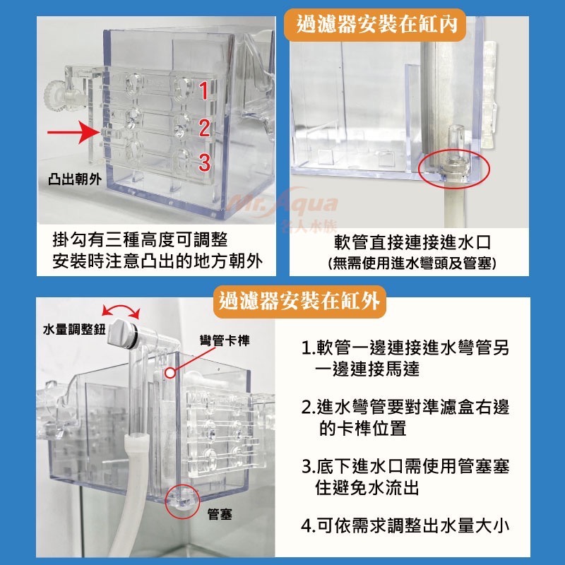 透明度 TRN｜Jeneca 金利佳｜五濾盒多功能頂部過濾器｜300L/h｜強迫式上部過濾 外掛過濾器-細節圖2