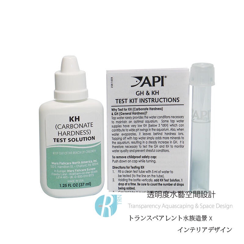 透明度 TRN｜API 魚博士｜KH TEST KIT 碳酸鹽硬度測試劑｜KH｜37ml-細節圖2