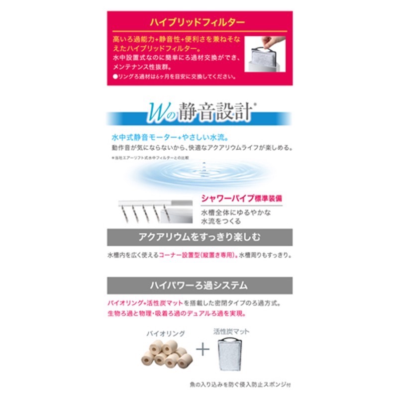 透明度 TRN｜GEX 五味｜SILENT FLOW SP DAUL 角落多用途過濾器｜白｜408L/h｜內置馬達過濾器-細節圖5