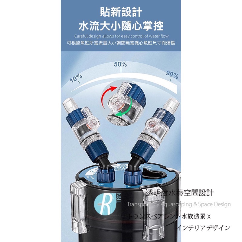 透明度 TRN｜スーパー魚 酷魚/超魚｜三層靜音缸外過濾器 KY-3L｜400L/h｜外置圓桶-細節圖4
