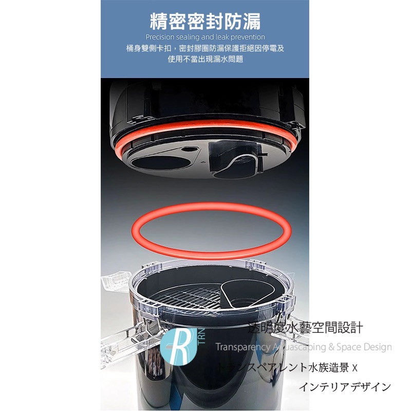 透明度 TRN｜スーパー魚 酷魚/超魚｜五層靜音缸外過濾器 KY-5L｜700L/h｜外置圓桶-細節圖5