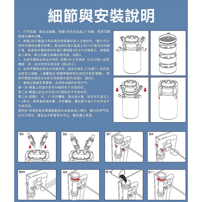 透明度 TRN｜スーパー魚 酷魚/超魚｜五層靜音缸外過濾器 KY-5L｜700L/h｜外置圓桶-細節圖9