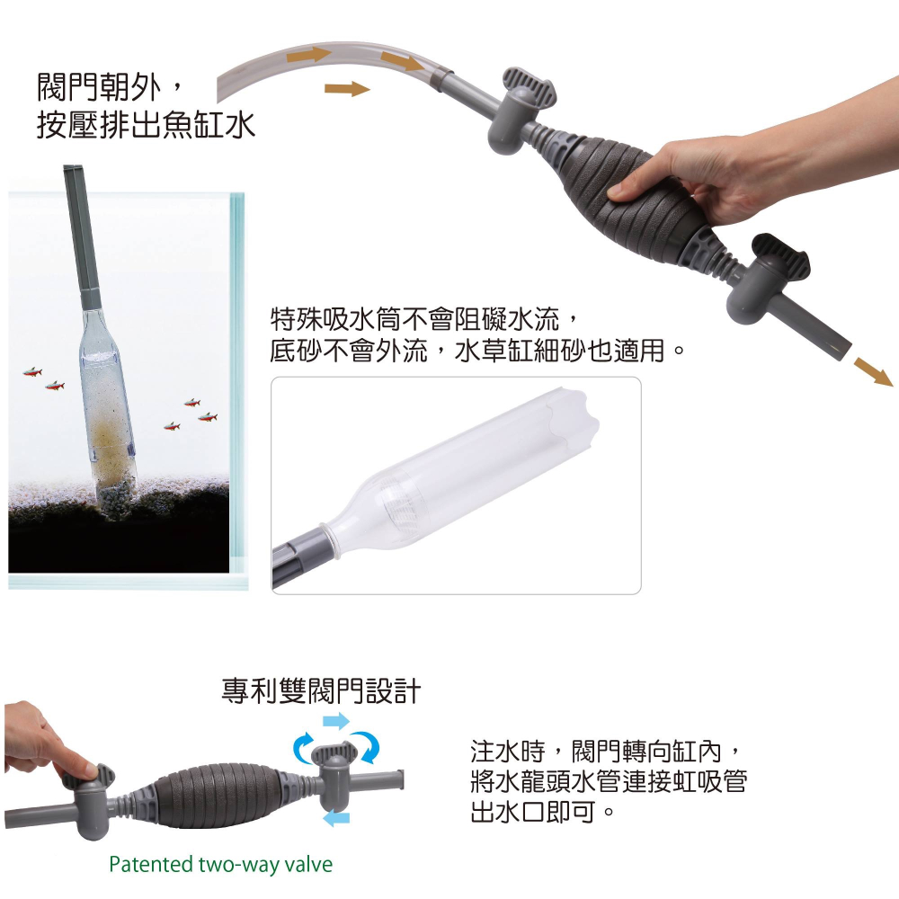 透明度 TRN｜iSTA 伊士達｜Multiple Syphon Cleaner 多功能換水器｜虹吸管 按壓式洗砂器-細節圖3