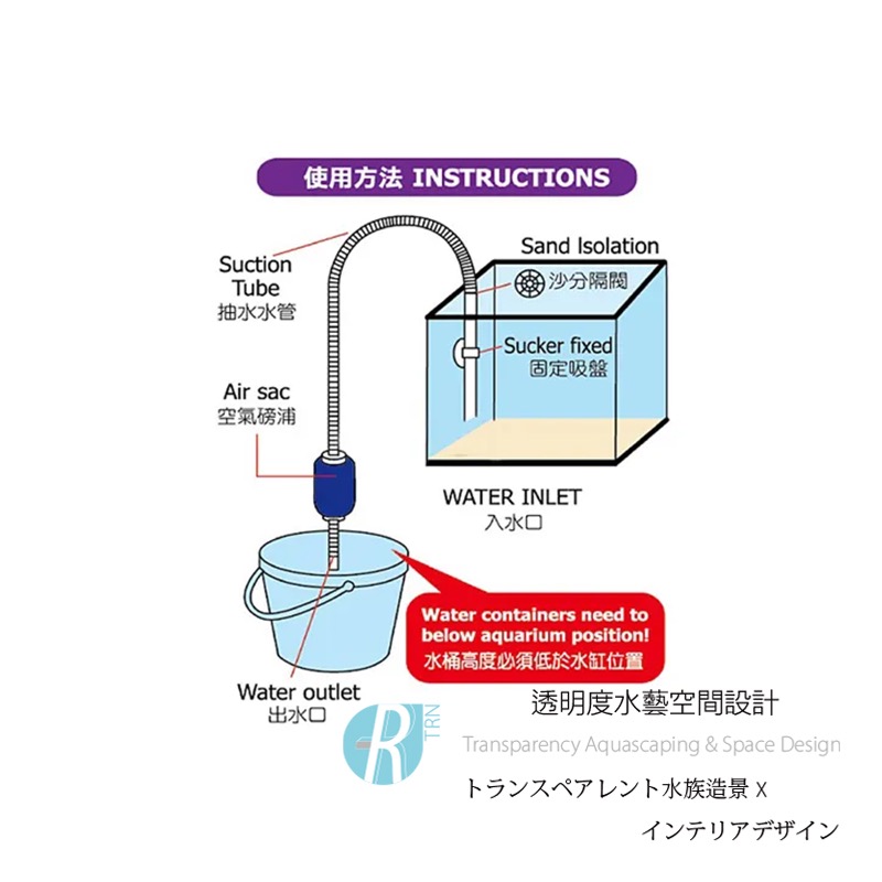 透明度 TRN｜Mr. Aqua 水族先生｜虹吸管｜M｜按壓式換水器-細節圖2