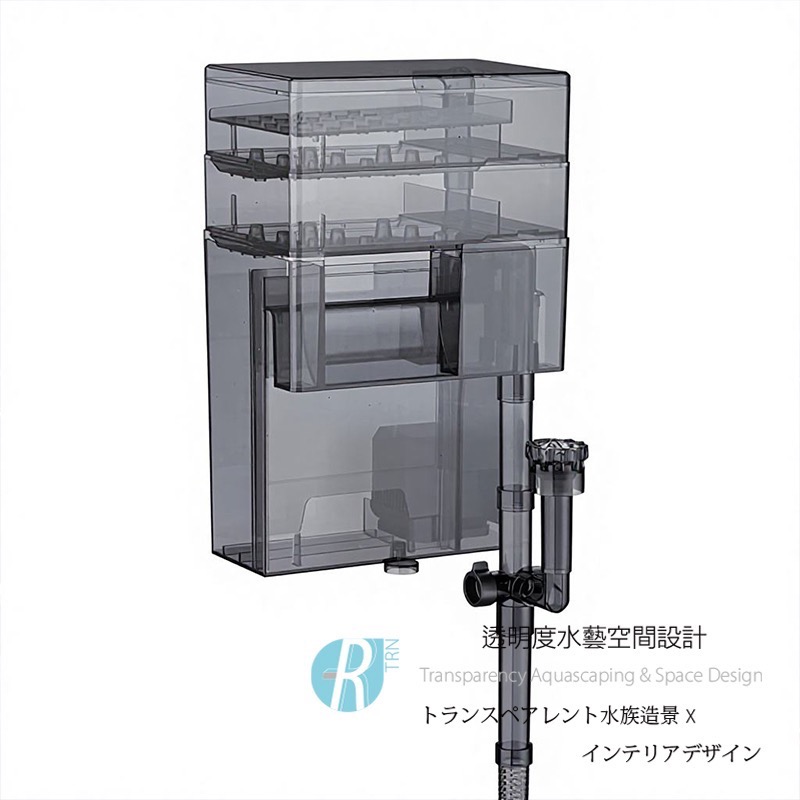 透明度 TRN｜Mr. Aqua 水族先生｜超強力雙層外掛過濾器 300L｜300L/h｜乾濕分離過濾器 油膜處理器-細節圖2