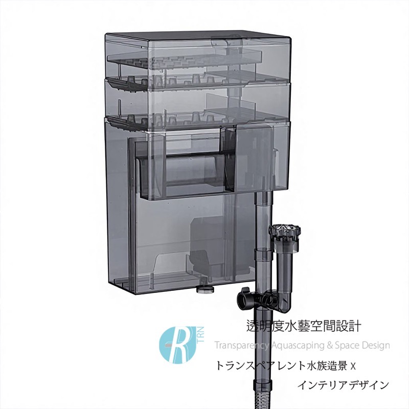 透明度 TRN｜Mr. Aqua 水族先生｜超強力雙層外掛過濾器 500L｜500L/h｜乾濕分離過濾器 油膜處理器-細節圖2