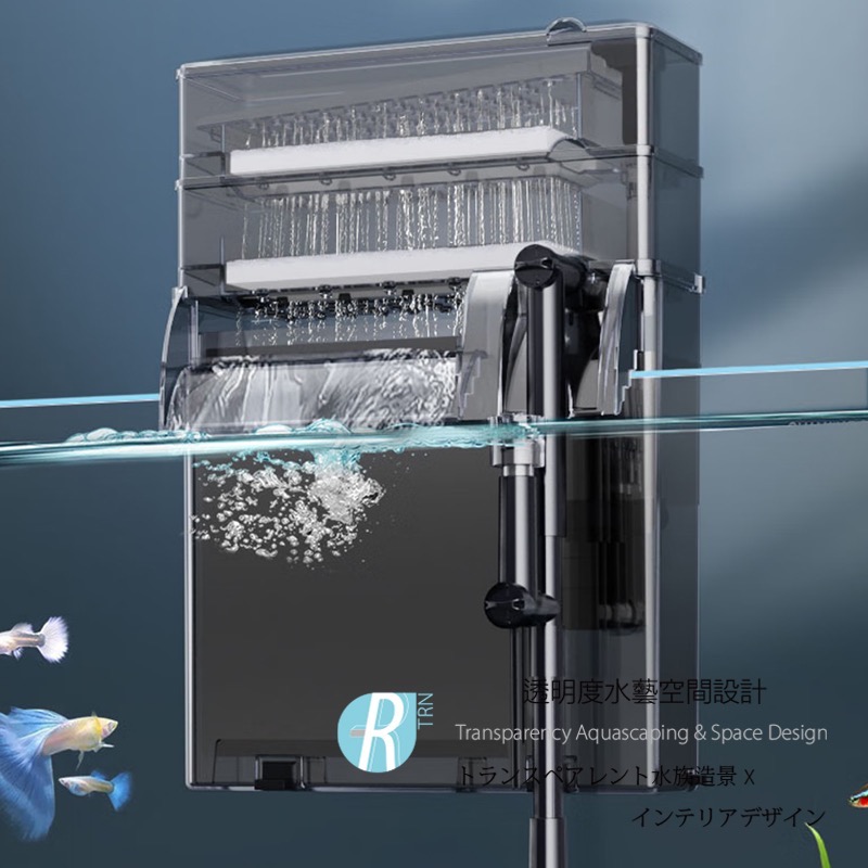 透明度 TRN｜Mr. Aqua 水族先生｜超強力雙層外掛過濾器 500L｜500L/h｜乾濕分離過濾器 油膜處理器-細節圖4