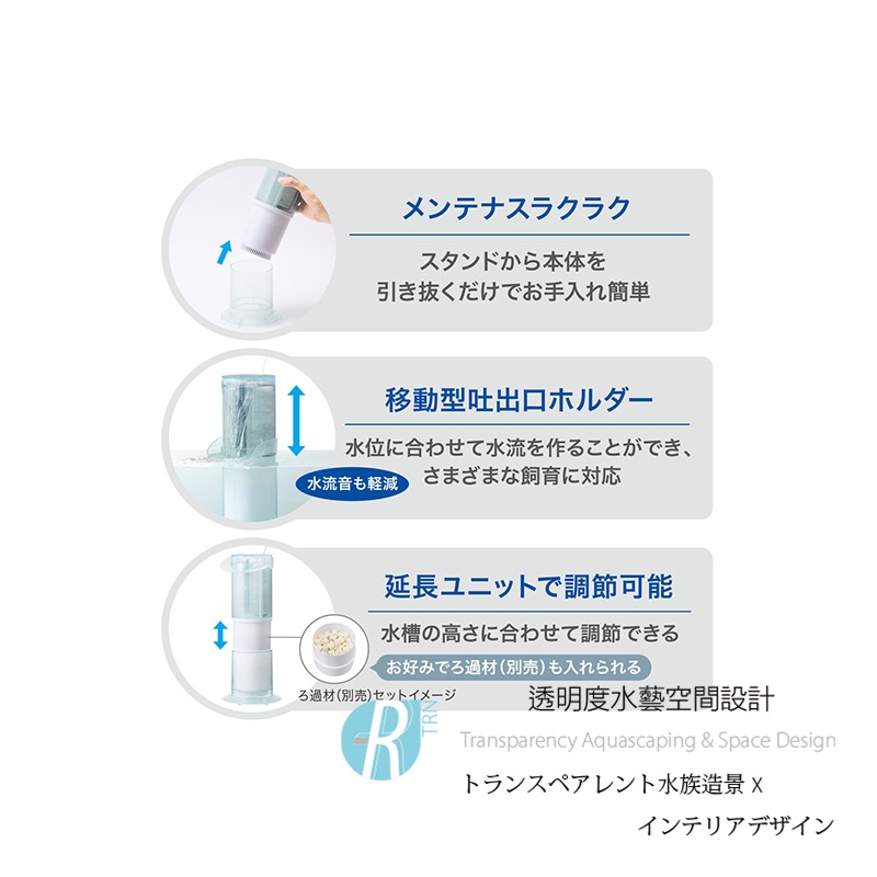 透明度 TRN｜GEX 五味｜AQRA CLEAR USB全向底抽過濾器 L2｜270L/h｜低水位過濾器 內置過濾器-細節圖6
