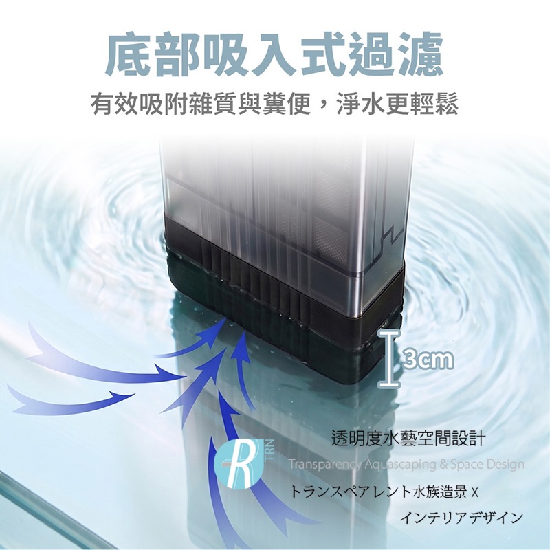 透明度 TRN｜crab aqua 小螃蟹｜USB低水位殺菌燈過濾器 3W-UV｜250L/h｜內置過濾器-細節圖4